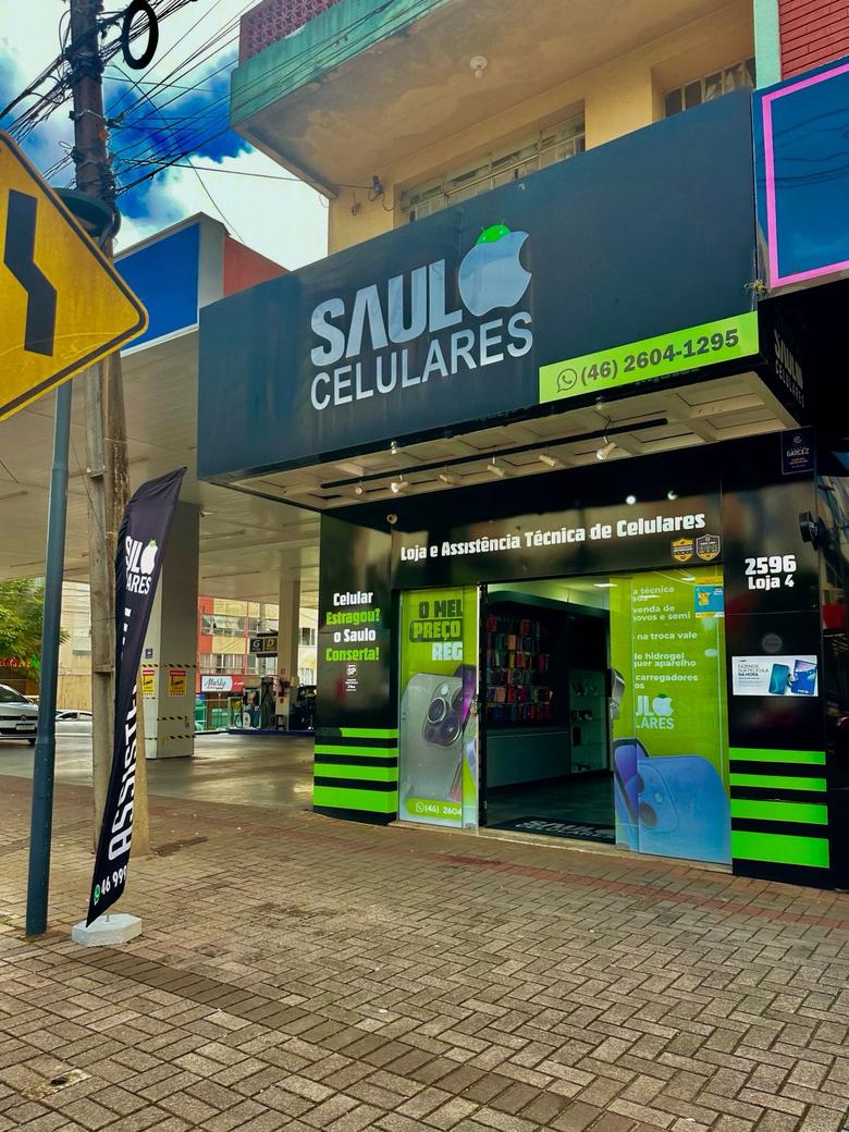 Fachada da loja Saulo Celulares em Pato Branco